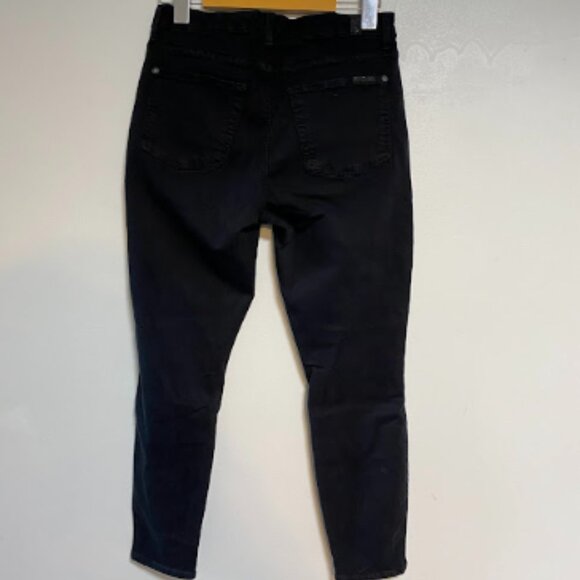 7 For All Mankind High Rise Black Women's Skinny Jeans Size 27 - Picture 13 of 15